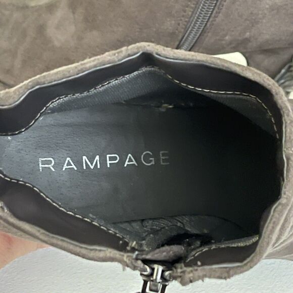 Rampage Heels Ankle Booties Womens Size 9 Benzley Shoes Boots Dark Gray Suede - Picture 7 of 10